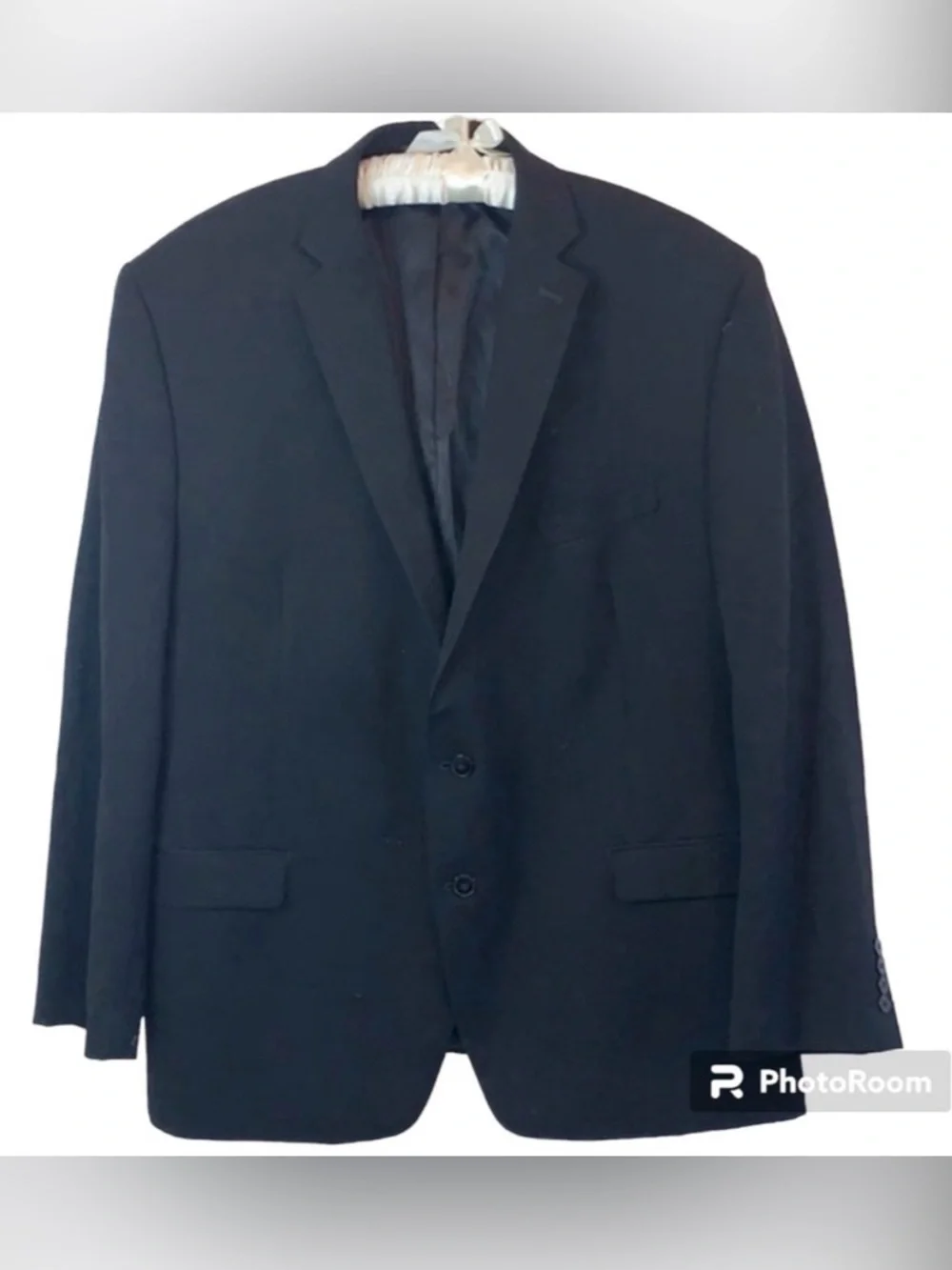 CALVIN KLEIN MENS WOOL SPORT COAT SUIT BLAZER BLACK LINED 48R